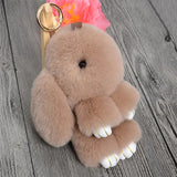 Rabbit Fur Pom Pom Bunny Keychain Fluffy Rabbits Key Chain