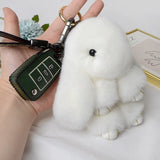 Rabbit Fur Pom Pom Bunny Keychain Fluffy Rabbits Key Chain