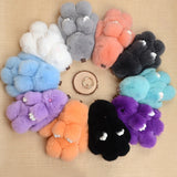 Rabbit Fur Pom Pom Bunny Keychain Fluffy Rabbits Key Chain