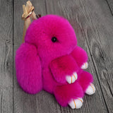 Rabbit Fur Pom Pom Bunny Keychain Fluffy Rabbits Key Chain
