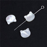 Cat Head Pendant Mother of Pearl Shell Charm for Jewelry Making