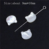 Cat Head Pendant Mother of Pearl Shell Charm for Jewelry Making