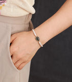 Labradorite Friendship Bracelet Natural Stone Teardrop Charm Macrame Bracelet