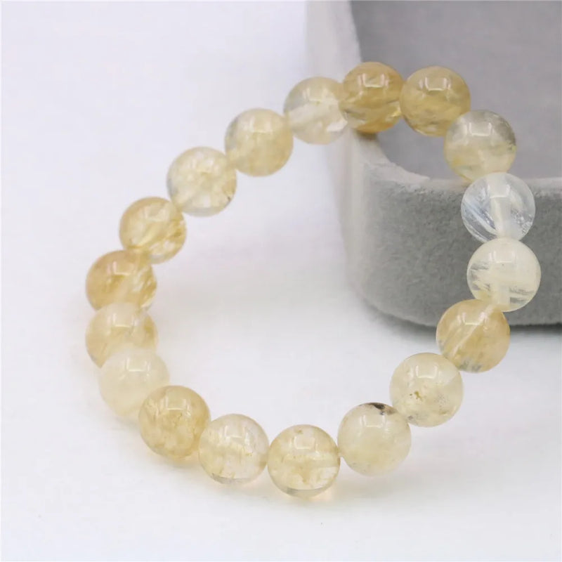 Watermelon Tourmaline Crystal Round Beads 10mm Bracelet
