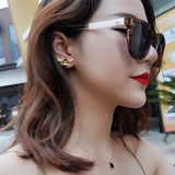 Zircon Stud Earrings Punk Jewelry Gift