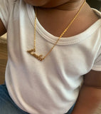 Newborn Baby Name Necklace Personalized Child ID Jewelry Stainless Steel