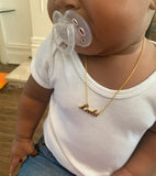 Newborn Baby Name Necklace Personalized Child ID Jewelry Stainless Steel