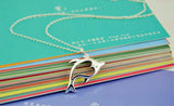 925 Sterling Silver Ocean Fish Pendant Necklace Hollow Dolphin Choker