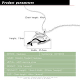 925 Sterling Silver Ocean Fish Pendant Necklace Hollow Dolphin Choker