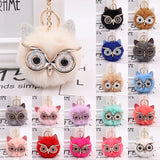 Owl Keychain Rabbit Pom-pom Key Ring Bag Pendant