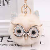 Owl Keychain Rabbit Pom-pom Key Ring Bag Pendant