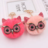 Owl Keychain Rabbit Pom-pom Key Ring Bag Pendant