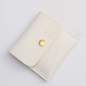 High End PU Leather Jewelry Pouch with Snap Closure