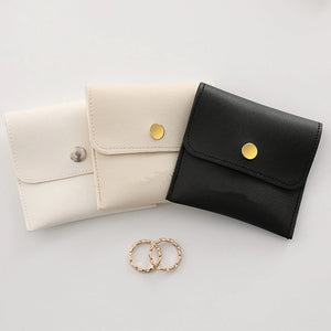 High End PU Leather Jewelry Pouch with Snap Closure