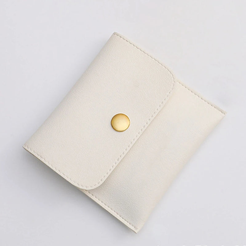High End PU Leather Jewelry Pouch with Snap Closure