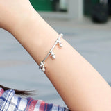 925 Silver Pacifier Bracelet Zircon Charm Bangle for Women