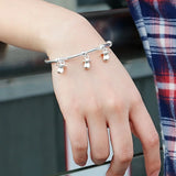 925 Silver Pacifier Bracelet Zircon Charm Bangle for Women
