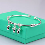 925 Silver Pacifier Bracelet Zircon Charm Bangle for Women