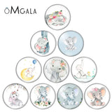 Elephant Artist Glass Cabochons Children Birthday Gift DIY Jewelry