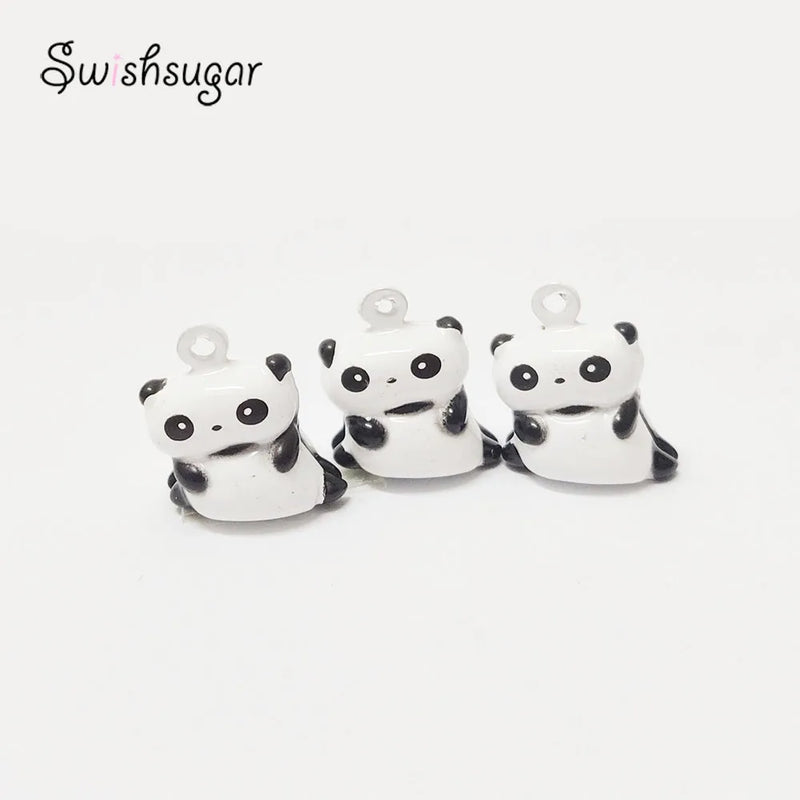 Panda Cartoon Jingle Bell Charms DIY Craft Pendant Accessories