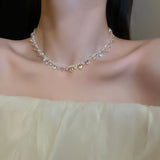 Crystal Tassel Necklace with Love Pendant
