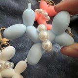 Pearl Puppy Key Chain Car Pendant Cartoon Dog Bag Charm Schoolbag Decoration