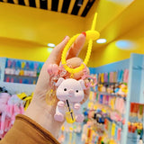 Pig Milk Tea Cup Key Chain for Women