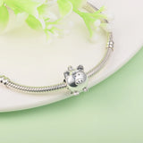 Autumn Piggy Bank Charm Sterling Silver Beads for DIY Bracelets