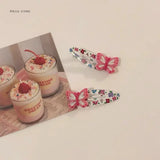 Pink Butterfly Vintage Y2k Hair Clip Flower Pattern 2000s Jewelry