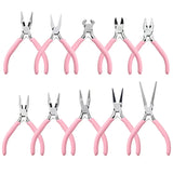 Anti-slip Pink Handle Jewelry Pliers Kit for DIY Accessory