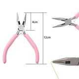 Jewelry Pliers Kit with Pink Handle for DIY Accessories