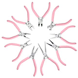Anti-slip Pink Handle Jewelry Pliers Kit for DIY Accessory