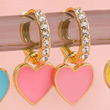 Zircon Heart Huggie Earrings Set for Women