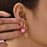 Zircon Heart Huggie Earrings Set for Women