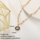 Pink Donut Pendant Necklace Red Heart Choker Stainless Steel Chain Eye Necklaces