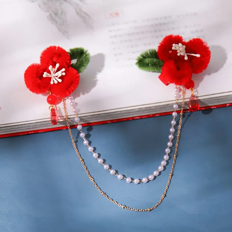 Pink Hairpin Hanfu Hair Accessories for Girls Children Barrette