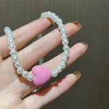 Pink Love Heart Pendant Peach Heart Necklace