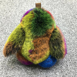 Pluff Bunny Keychain Rex Rabbit Fur Key Chains For Women Bag Toys Doll