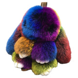 Pluff Bunny Keychain Rex Rabbit Fur Key Chains For Women Bag Toys Doll