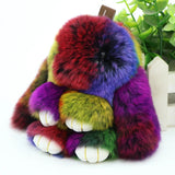 Pluff Bunny Keychain Rex Rabbit Fur Key Chains For Women Bag Toys Doll