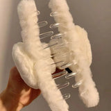 Cute Panda Hair Claw Shark Clip Kpop Large Size Winter Cross Daily Clip