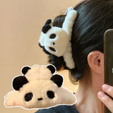 Cute Panda Hair Claw Shark Clip Kpop Large Size Winter Cross Daily Clip