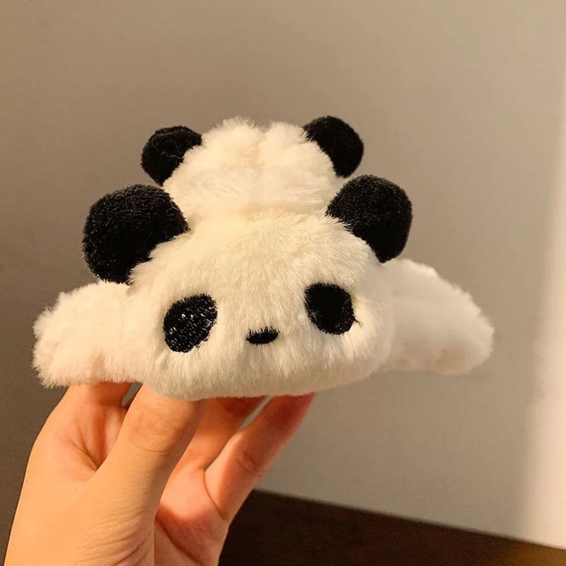 Cute Panda Hair Claw Shark Clip Kpop Large Size Winter Cross Daily Clip