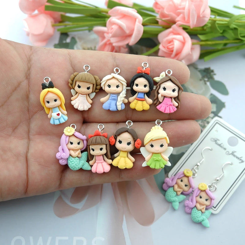 Princess Charms Bracelets Key Chain Jewelry Making DIY Pendants