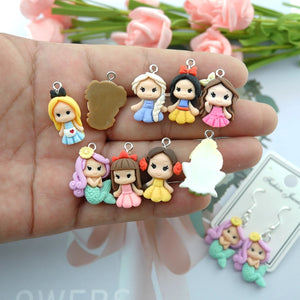 Princess Charms Bracelets Key Chain Jewelry Making DIY Pendants