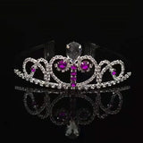 Purple Crystal Crown Headband for Bridal Prom Wedding