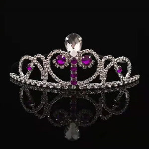 Purple Crystal Crown Headband for Bridal Prom Wedding