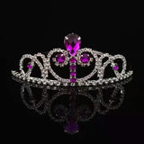 Purple Crystal Crown Headband for Bridal Prom Wedding
