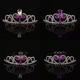 Purple Crystal Crown Headband for Bridal Prom Wedding