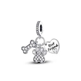 Puppy Dog Head Paw Pendant for Jewelry Making